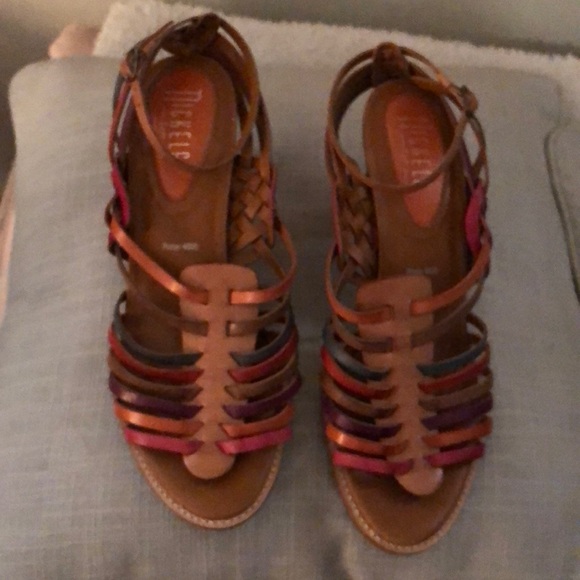 Nickels Leather Ankle-strap Sandals with Slingback Heel T-Agassi - Picture 3 of 6